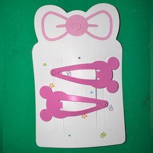 Disney Mickey Mouse Metal Hair Snap Clips - Matte Pink